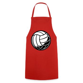 Ballon de volley-ball - Tablier de cuisine - rouge - Devant - AI Model Male 185 dark (185cm)
