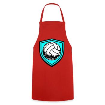 Blason du ballon de volley-ball - Tablier de cuisine - rouge - Devant - AI Model Male 185 dark (185cm)