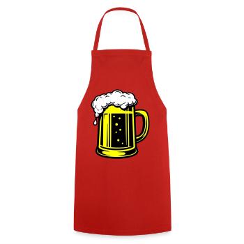 Bière Beer Symbol Beer - Tablier de cuisine - rouge - Devant - AI Model Male 185 dark (185cm)