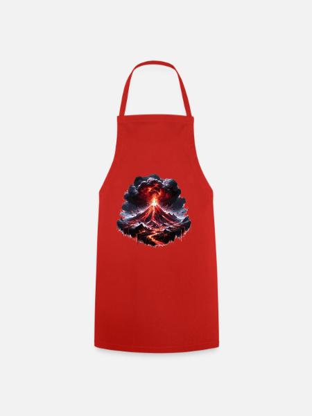 Vulkanausbruch Lava Feuerwerk - Kochschürze - Rot