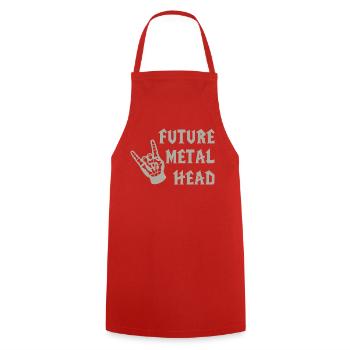 Future Metal Head Child Metal Music - Cooking Apron - red - Front - AI Model Male 185 dark (185cm)