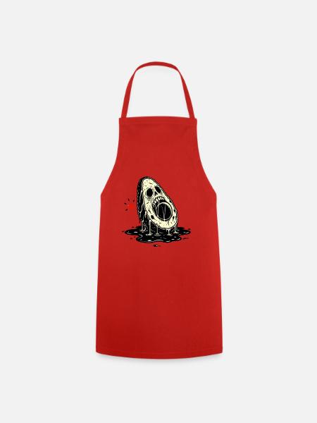 Totenkopf Horror Avocado - Kochschürze - Rot