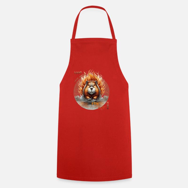 Rat de Feu 1996 – Année du Rat de Feu - Tablier de cuisine - rouge