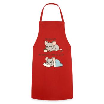 Süße Kaffee Maus Cartoon für Kaffeeliebhaber - Kochschürze - Rot - Vorne - AI Model Male 185 dark (185cm)