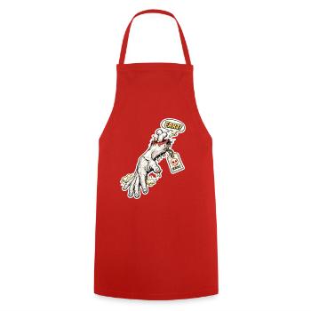 Furz Skelett Zombie Hand Sticker - Kochschürze - Rot - Vorne - AI Model Male 185 dark (185cm)