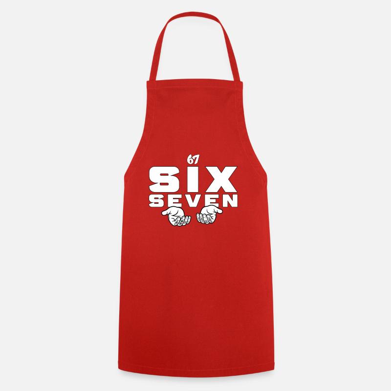 67 Six Seven - Cooking Apron - red