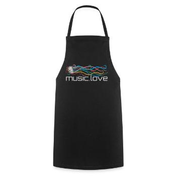 Music streams music.love - Cooking Apron - black - Front - AI Model Male 185 dark (185cm)