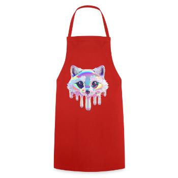 Raton laveur néon – Look coloré goutte - Tablier de cuisine - rouge - Devant - AI Model Male 185 dark (185cm)