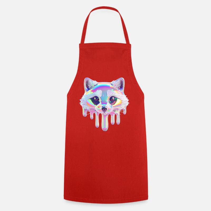 Neon Waschbär – Bunter Tropf Look - Cooking Apron - red