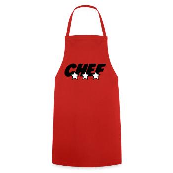 Chef - Kitchen - Cook - Cooking Apron - red - Front - AI Model Male 185 dark (185cm)