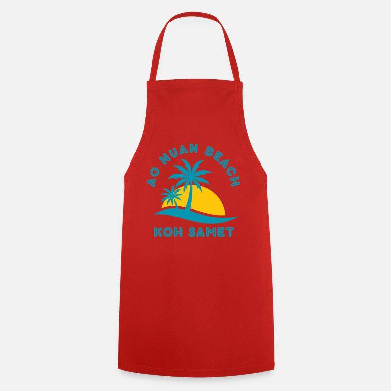 Koh Samet Palm Beach Sunset - Cooking Apron - red