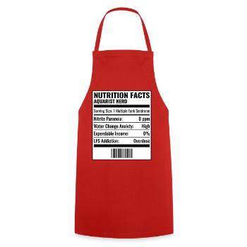 Aquarium Nutrition Facts Fish Tank - Cooking Apron - red - Front - AI Model Male 185 dark (185cm)