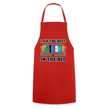 Meilleur t-shirt cartoon in the bed - Tablier de cuisine - rouge - Devant - AI Model Male 185 dark (185cm)