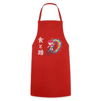 Rainbow Ride : Cycliste de Trails Foodie - Tablier de cuisine - rouge - Devant - AI Model Male 185 dark (185cm)