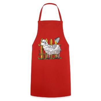 Sheep - Cooking Apron - red - Front - AI Model Male 185 dark (185cm)