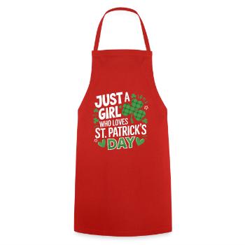 Une seule fille aime la Saint-Patrick - Tablier de cuisine - rouge - Devant - AI Model Male 185 dark (185cm)