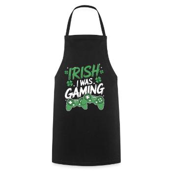 Irischer Gaming-Style - Kochschürze - Schwarz - Vorne - AI Model Male 185 dark (185cm)