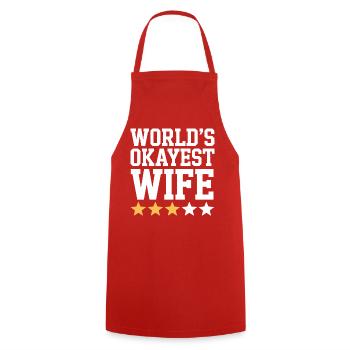 T-shirt de la femme la plus correcte du monde - Tablier de cuisine - rouge - Devant - AI Model Male 185 dark (185cm)
