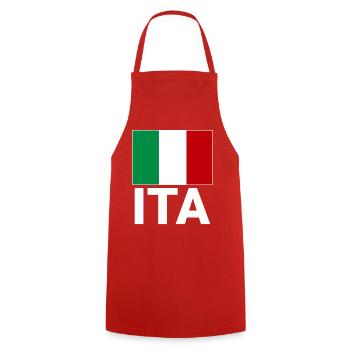 Italien Flagge mit ITA Abkürzung - Kochschürze - Rot - Vorne - AI Model Male 185 dark (185cm)