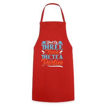 Dad father of three girls daughters - Cooking Apron - red - Front - AI Model Male 185 dark (185cm)