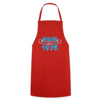 N° 1975 - Tablier de cuisine - rouge - Devant - AI Model Male 185 dark (185cm)