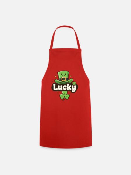 Lucky Leprechaun-Hut-Cartoon - Kochschürze - Rot