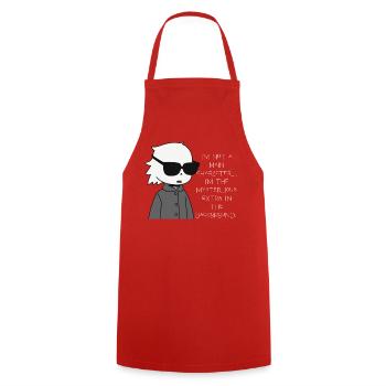 Extra Mysterious in the Background - Cooking Apron - red - Front - AI Model Male 185 dark (185cm)