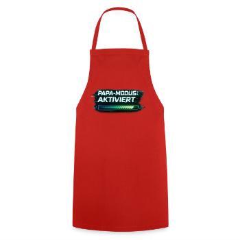 Papa Modus aktiviert – Geschenk für Vater - Kochschürze - Rot - Vorne - AI Model Male 185 dark (185cm)