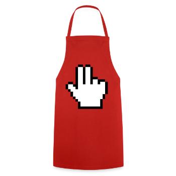 Maushand 2 Finger - Kochschürze - Rot - Vorne - AI Model Male 185 dark (185cm)