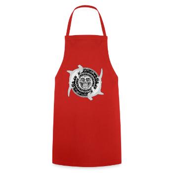 Tiki Requin Marteau - Tablier de cuisine - rouge - Devant - AI Model Male 185 dark (185cm)