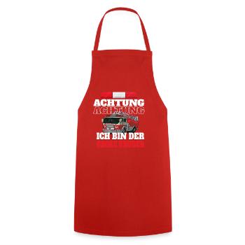 Fire Brigade Big Brother - Cooking Apron - red - Front - AI Model Male 185 dark (185cm)