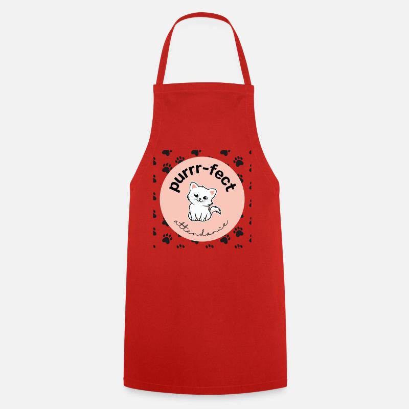 Soft Purr Design - Cooking Apron - red