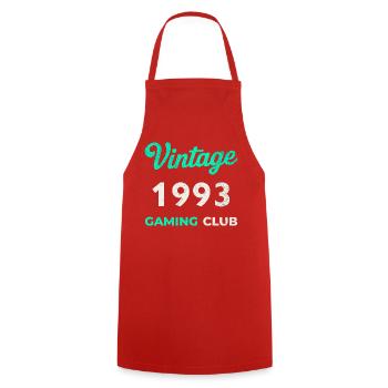 Vintage 1993 – Gaming Club Retro Birth Year - Cooking Apron - red - Front - AI Model Male 185 dark (185cm)
