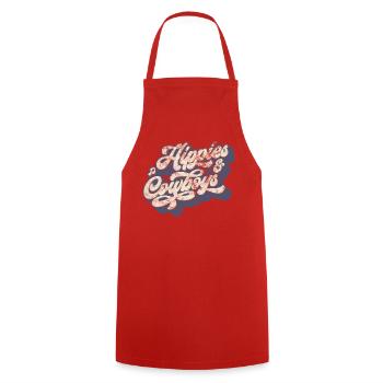 For the Hippies & the Cowboys - Cooking Apron - red - Front - AI Model Male 185 dark (185cm)