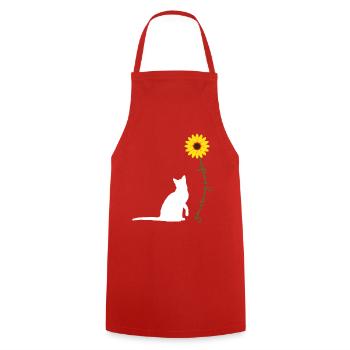 You Are My Sunshine Sunflower Script Floral Design - Cooking Apron - red - Front - AI Model Male 185 dark (185cm)