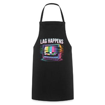 Lag Happens | Online Gaming Ping Humor - Cooking Apron - black - Front - AI Model Male 185 dark (185cm)