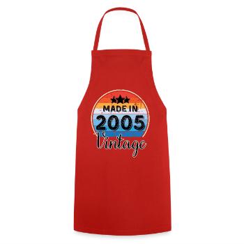 Made in 2005 Vintage Anniversary - Cooking Apron - red - Front - AI Model Male 185 dark (185cm)