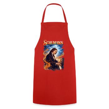 Schumann Piano Fire Portrait - Cooking Apron - red - Front - AI Model Male 185 dark (185cm)