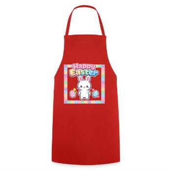 Jardin de Pâques Printemps Été Bunny Bunny - Tablier de cuisine - rouge - Devant - AI Model Male 185 dark (185cm)