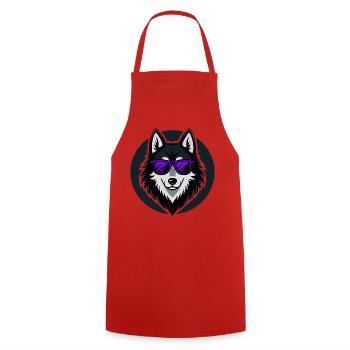 Husky glam purple glasses - Cooking Apron - red - Front - AI Model Male 185 dark (185cm)