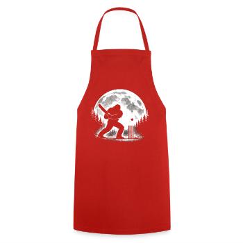 Playing Bigfoot Cricket - Cooking Apron - red - Front - AI Model Male 185 dark (185cm)