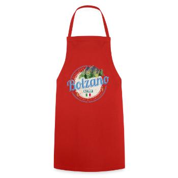Bolzano, Trentin, Tyrol du Sud, Italie, souvenir vintage - Tablier de cuisine - rouge - Devant - AI Model Male 185 dark (185cm)
