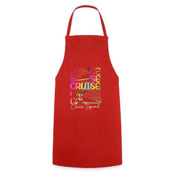 Cousins Cruise Cruise Ship - Cooking Apron - red - Front - AI Model Male 185 dark (185cm)