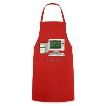 I Survived Y2K - Cooking Apron - red - Front - AI Model Male 185 dark (185cm)