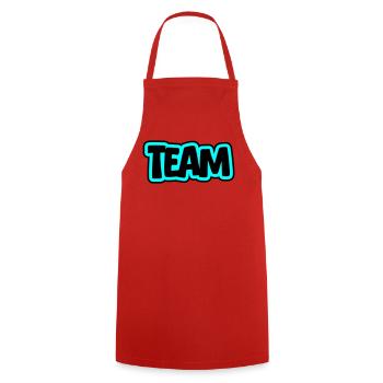 Lettrage d’équipe - Tablier de cuisine - rouge - Devant - AI Model Male 185 dark (185cm)