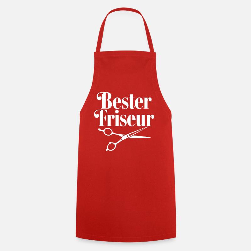 Bester Friseur mit Scheren-Logo - Kochschürze - Rot