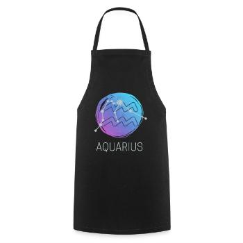 Horoscope du zodiaque Verseau Signe du zodiaque - Tablier de cuisine - noir - Devant - AI Model Male 185 dark (185cm)