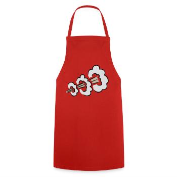 Lauter Furz Explosion Lustig Klohumor Comic Wolke - Kochschürze - Rot - Vorne - AI Model Male 185 dark (185cm)