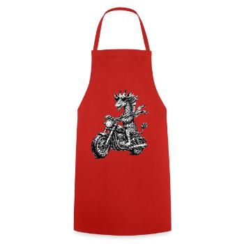 Giraffe on motorcycle with sunglasses - Cooking Apron - red - Front - AI Model Male 185 dark (185cm)