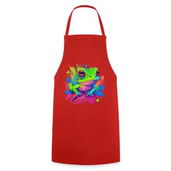 Rainbow frog on leaves - Cooking Apron - red - Front - AI Model Male 185 dark (185cm)